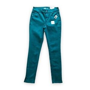 Old Navy Mid-Rise Rockstar Super-Skinny Ankle Jeans Emerald Green NWT Size 0